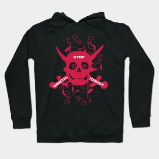 Red Skull cross sword Hoodie